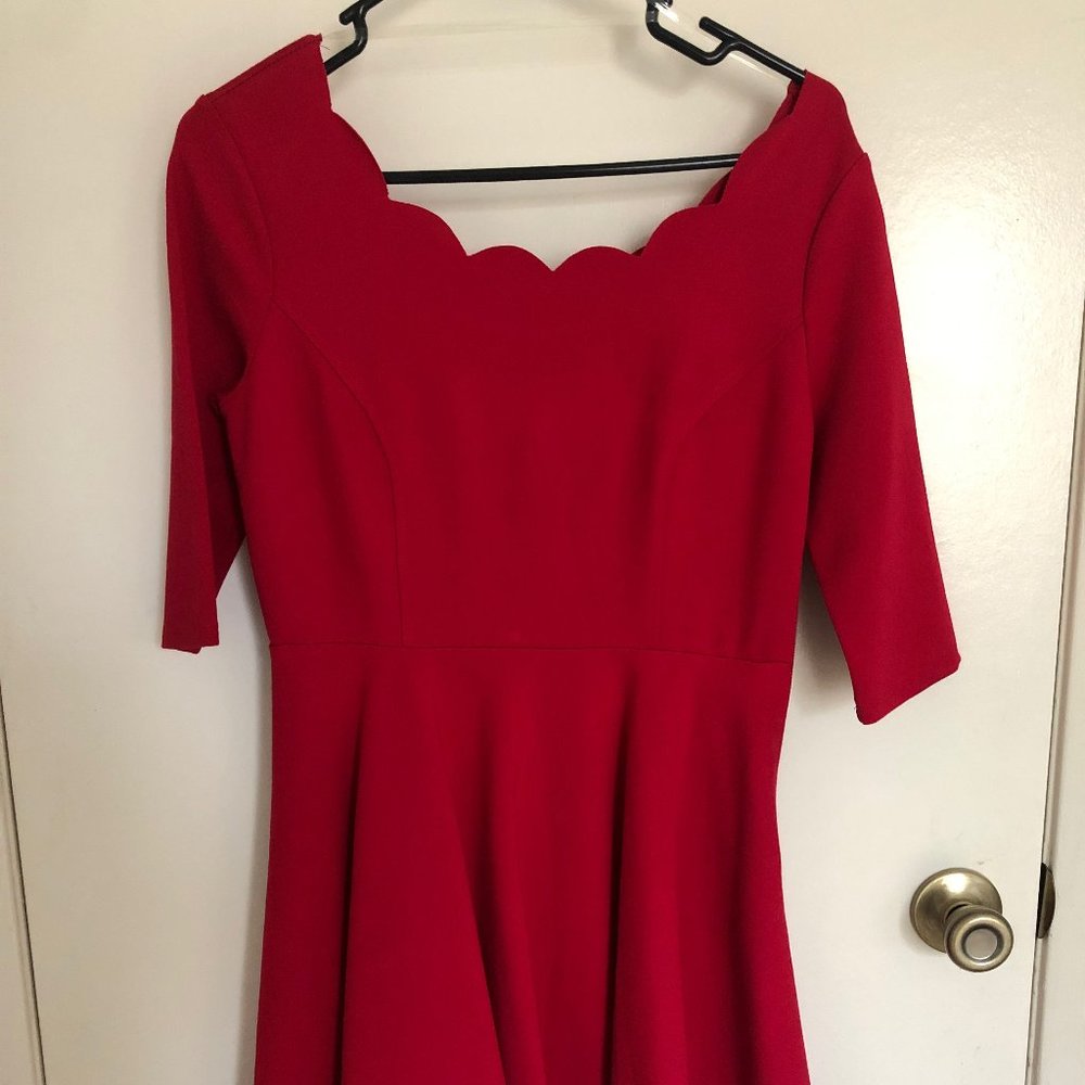 Lulu's Red Scalloped Dress